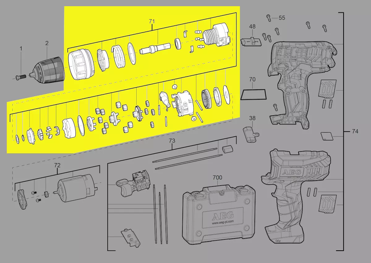Boîte d\'engrenages de transmission réf. 4931454292 AEG